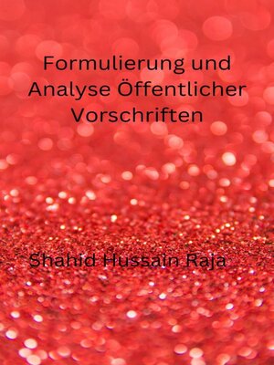 cover image of Formulierung und Analyse Öffentlicher Vorschriften